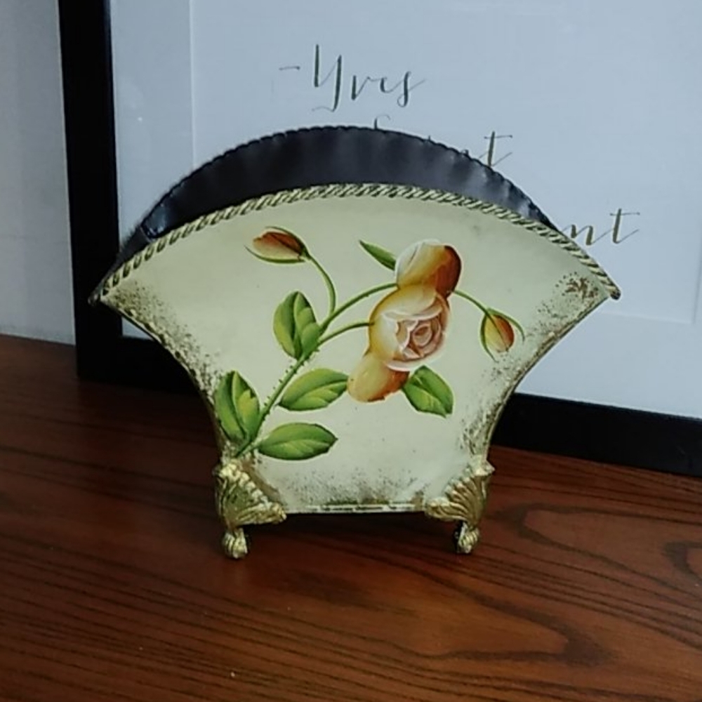 COPY - Metal vase planter organizer floral motif
